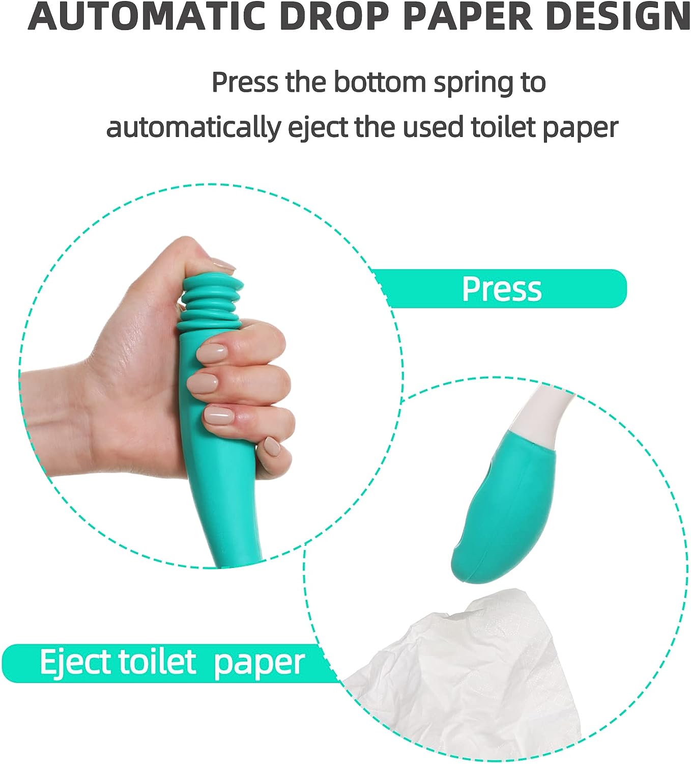 Toilet Aids Tools,Long Reach Comfort Wipe,Extends Your Reach Over 15" Grips Toilet Paper or Pre-Moistened Wipes - Image 2