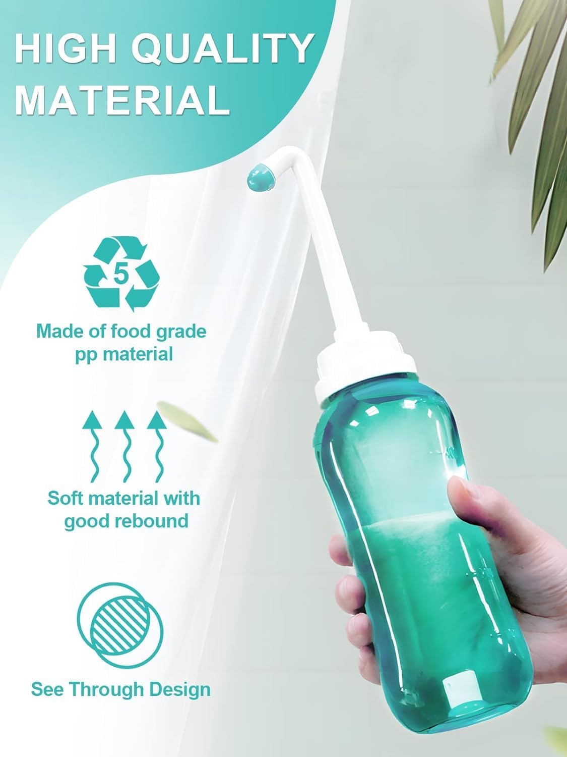 Peri Bottle for Postpartum & Perineal Care,Portable Travel Bidet for Personal Hygiene Cleaning,16.9 OZ (1Green) - Image 5