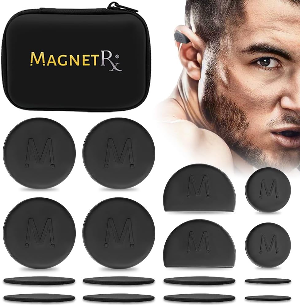 MagnetRX® Cauliflower Ear Magnets – 8 Multi-Size Magnets & Spacers Included with Case – Compression Ear Magnets for Cauliflower Ear Draining Kit – Treatment & Prevention for BJJ, Wrestling, MMA