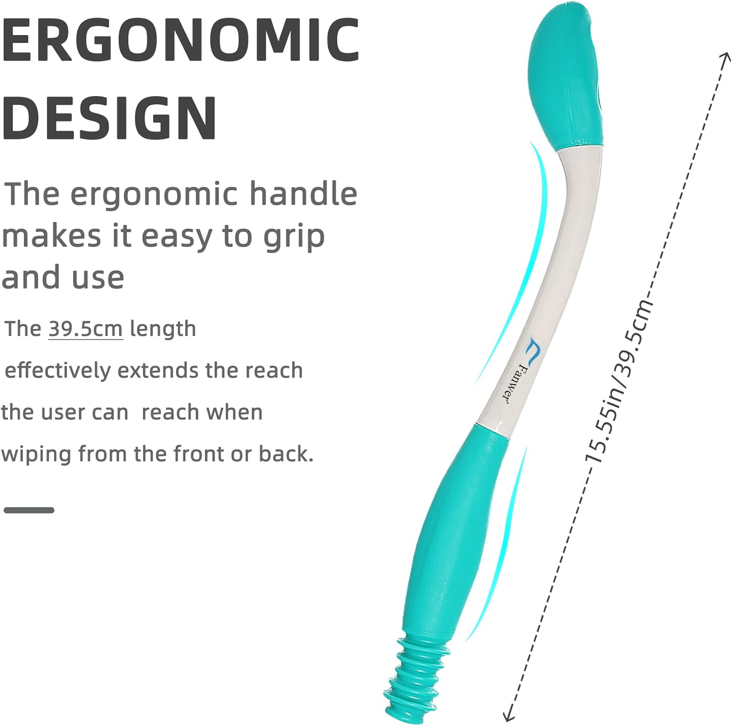 Toilet Aids Tools,Long Reach Comfort Wipe,Extends Your Reach Over 15" Grips Toilet Paper or Pre-Moistened Wipes - Image 4