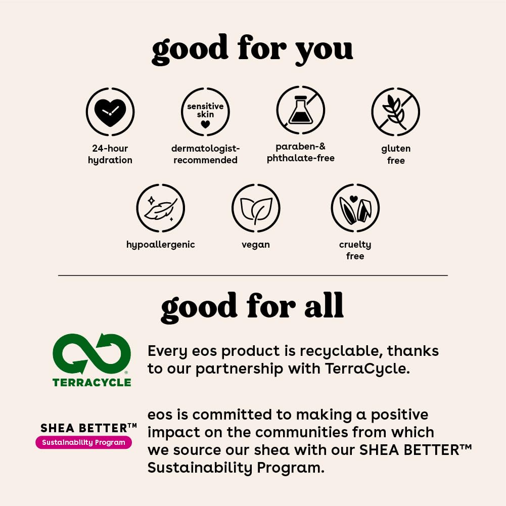 eos Shea Better Body Lotion- Fresh & Cozy, 24-Hour Moisture Skin Care, Lightweight & Non-Greasy, Made with Natural Shea, Vegan, 16 Fl Oz (Pack of 1) - Image 7