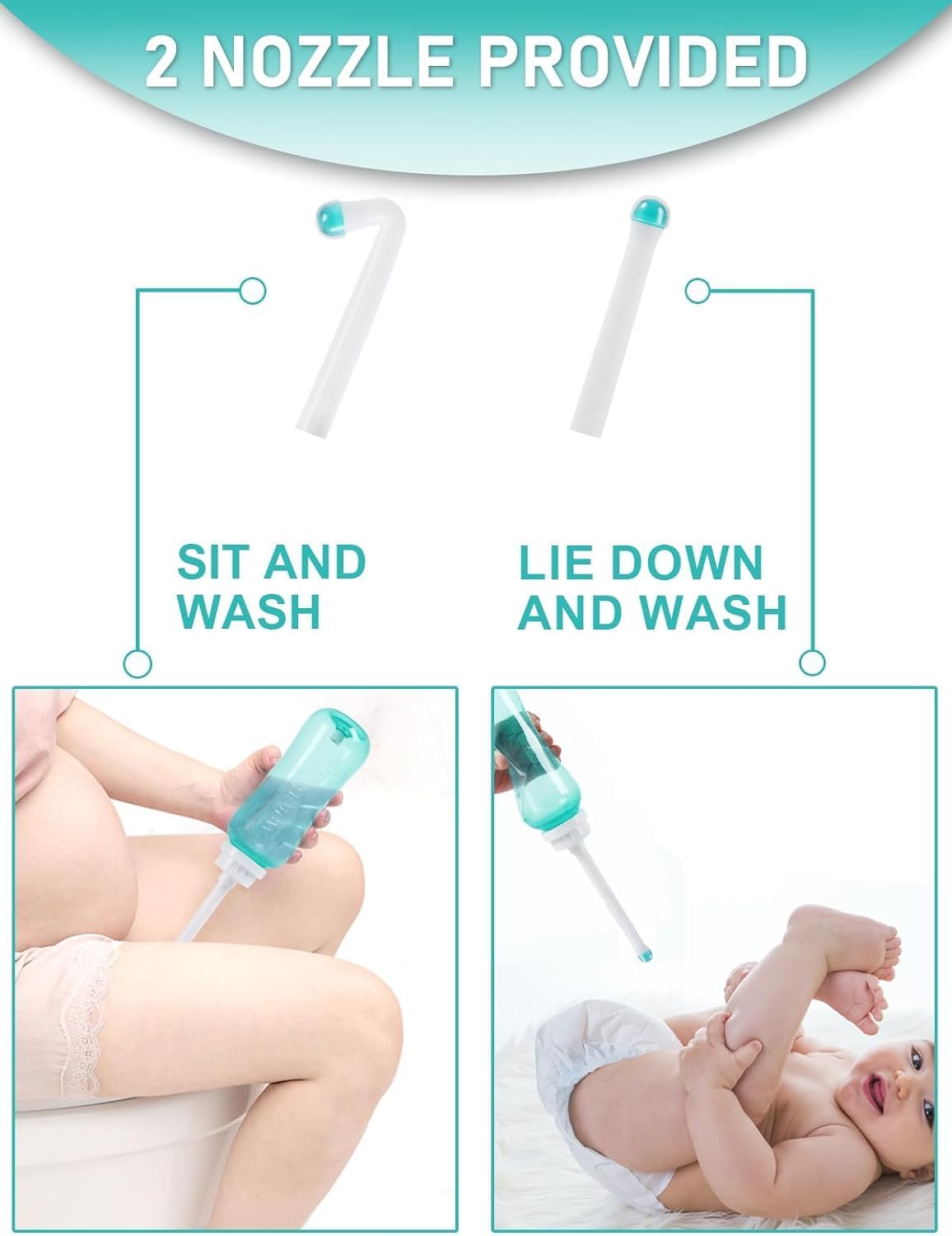 Peri Bottle for Postpartum & Perineal Care,Portable Travel Bidet for Personal Hygiene Cleaning,16.9 OZ (1Green) - Image 6