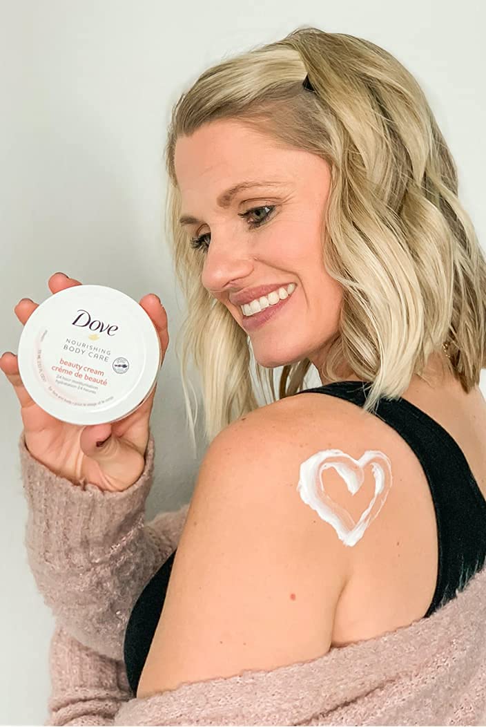 Dove Nourishing Body Care, Face, Hand, and Body Beauty Cream for Normal to Dry Skin Lotion for Women with 24-Hour Moisturization, 4-Pack, 2.53 Oz Each Jar - Image 6