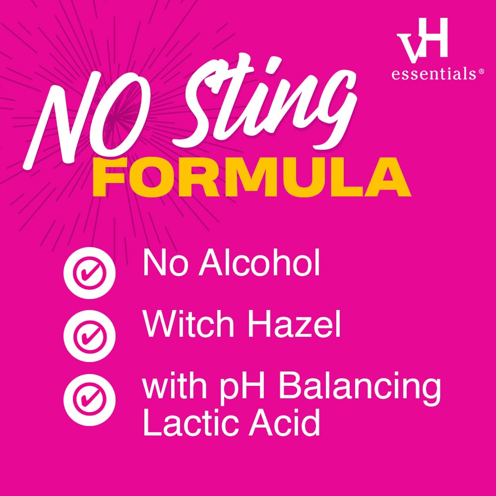 vH essentials Personal Cleansing Spray, pH Balancing Lactic Acid, Sting-Free, Witch Hazel Formula, Fragrance free, Paraben free, Sprays upside down for easy external intimate cleansing, 4 floz - Image 4