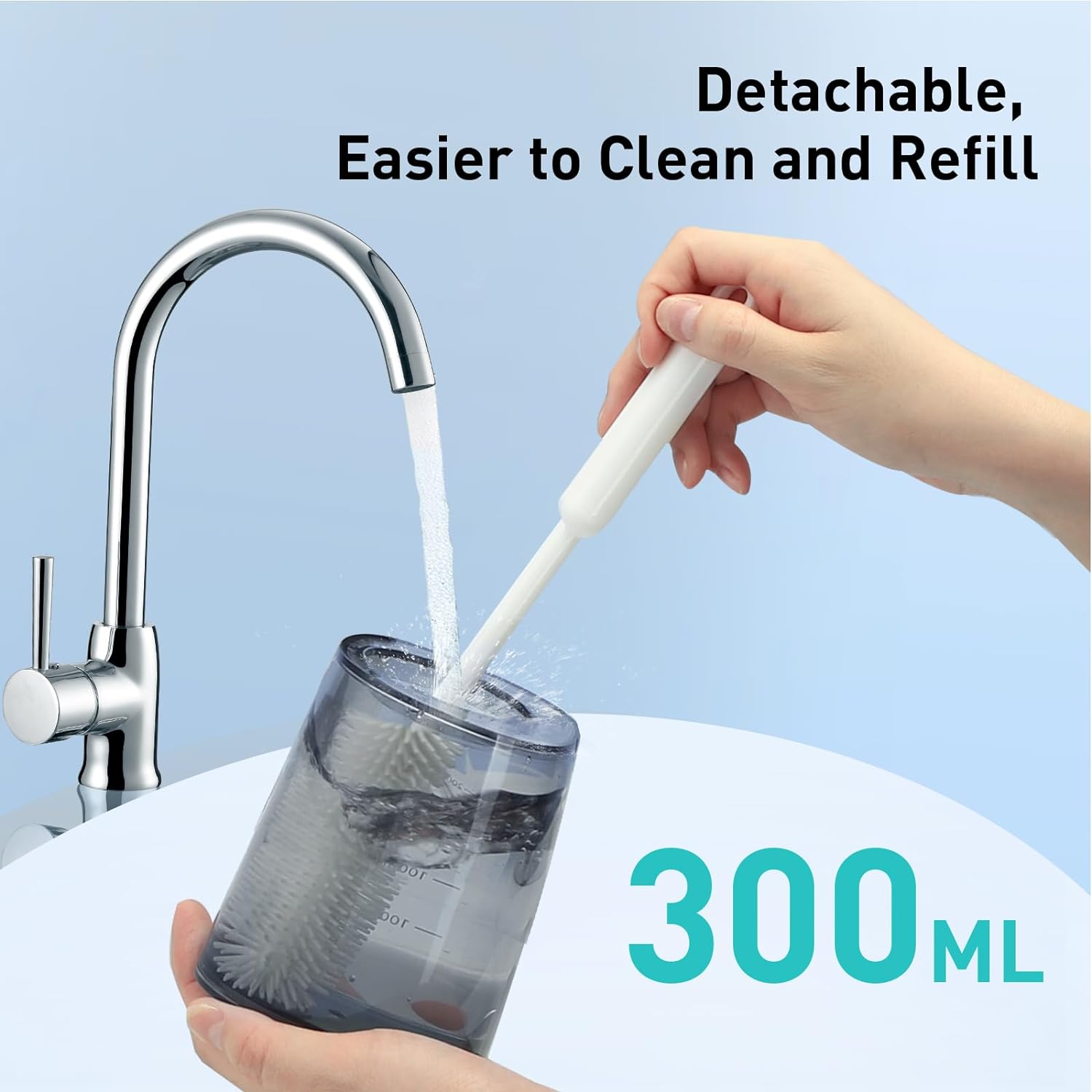 COSLUS Water Dental Flosser Pick for Teeth: 4 Modes Cordless Portable 300ML Larger Tank Water Teeth Cleaner IPX7 Waterproof Flossing Cleaning Picks for Home Travel FC5360 - Image 5