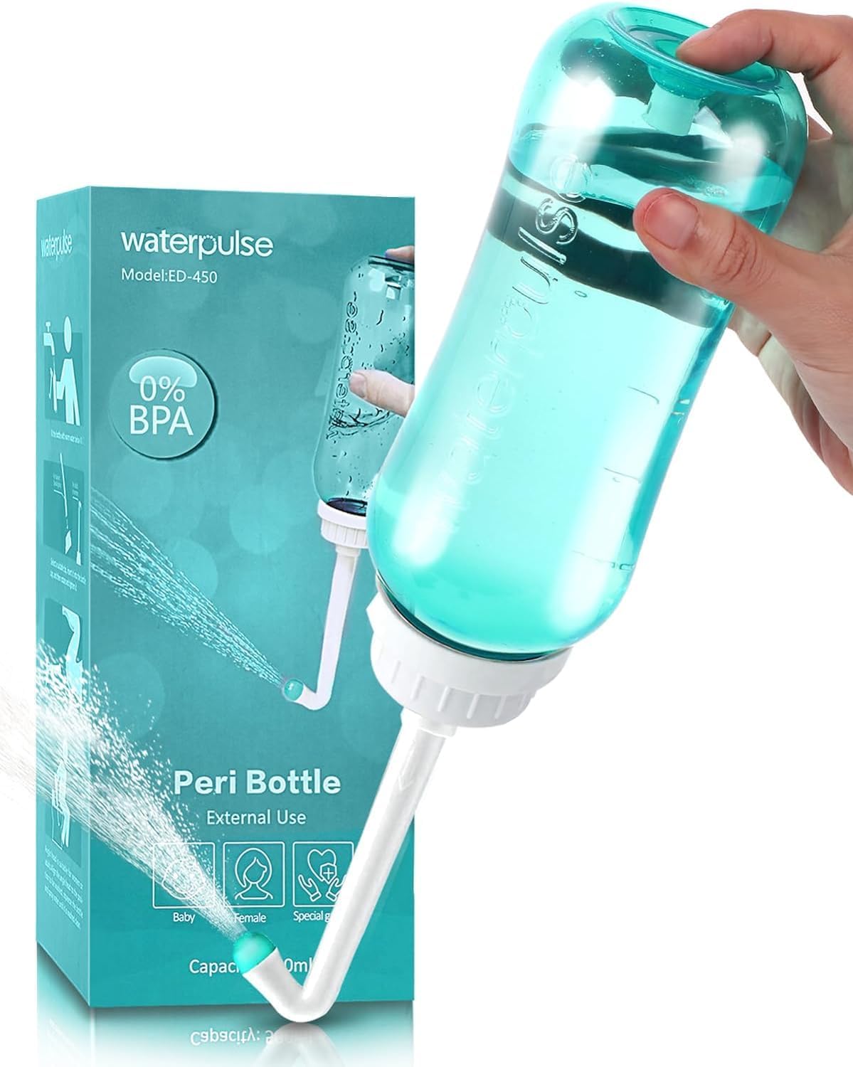 Peri Bottle for Postpartum & Perineal Care,Portable Travel Bidet for Personal Hygiene Cleaning,16.9 OZ (1Green)