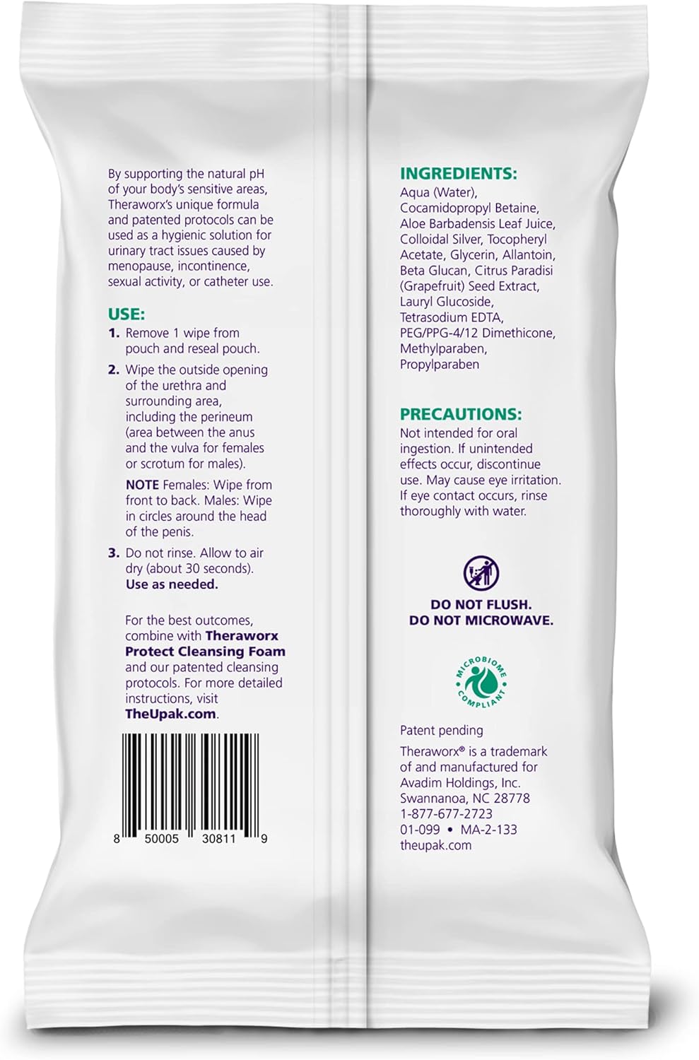 Theraworx Protect 60-Count Wipes for Daily Urinary Health and Hygiene Care - Image 3