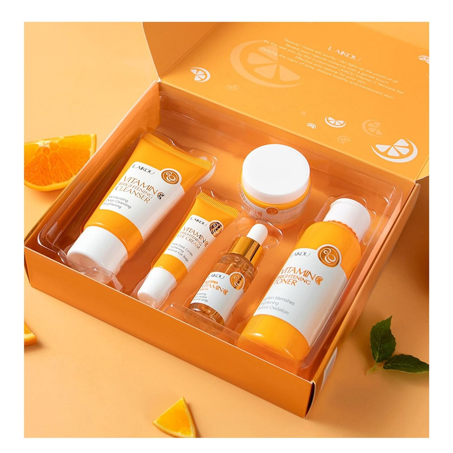 Vitamin C Skincare Set, 5-In-1 Skincare Gift Set With Cleanser, Toner, Face Serum, Face Cream, And Eye Cream, Skin Care Products For Teen Girls, Long-Lasting Moisturizing Skincare Set For Women Men - Image 7