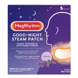 MegRhythm by Kao Gentle Steam Neck Patch, Calming Neck Patch for a Good Night Sleep, Soothe Tension & Lift Away Stress, Lavender, 5 Ct