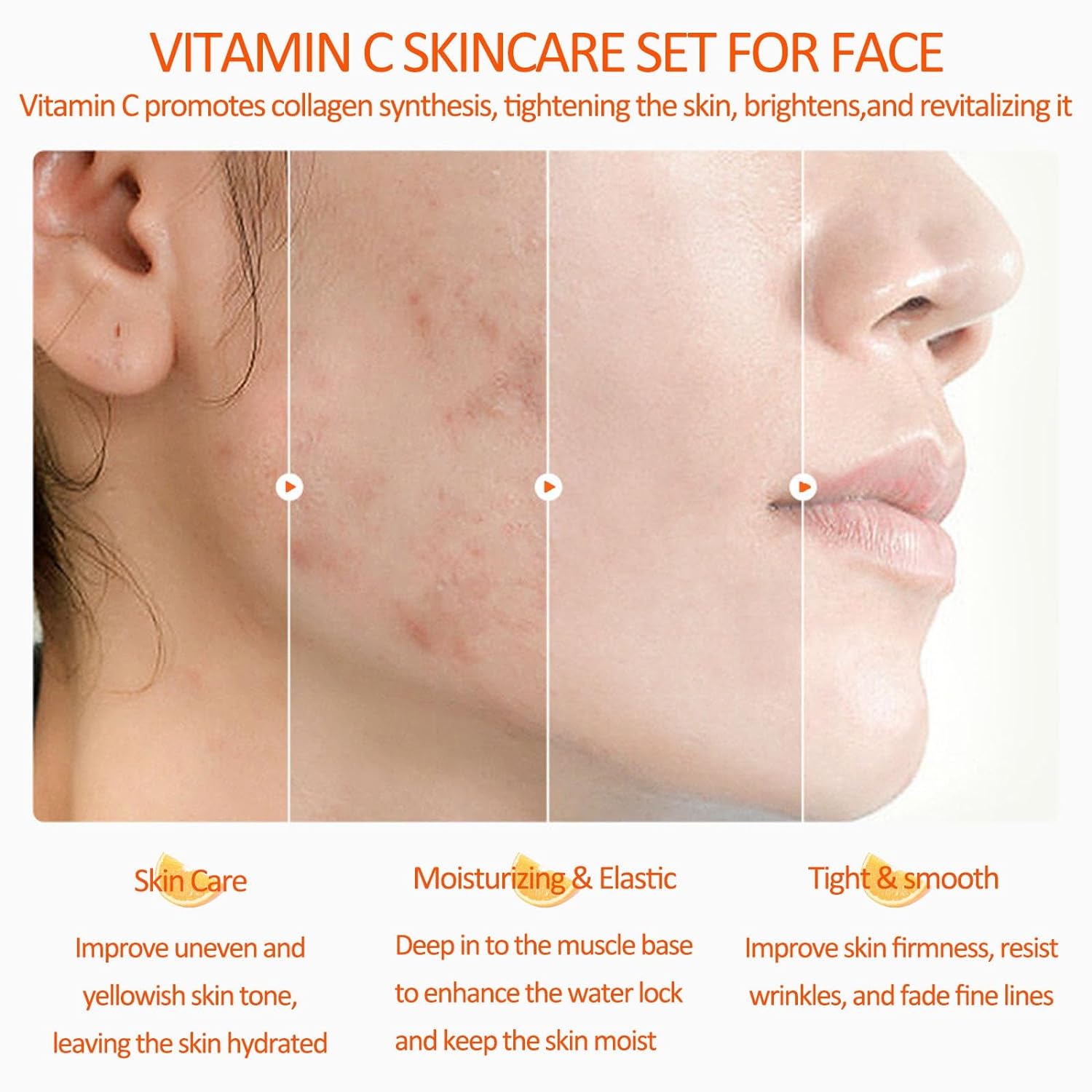 Vitamin C Skincare Set, 5-In-1 Skincare Gift Set With Cleanser, Toner, Face Serum, Face Cream, And Eye Cream, Skin Care Products For Teen Girls, Long-Lasting Moisturizing Skincare Set For Women Men - Image 4