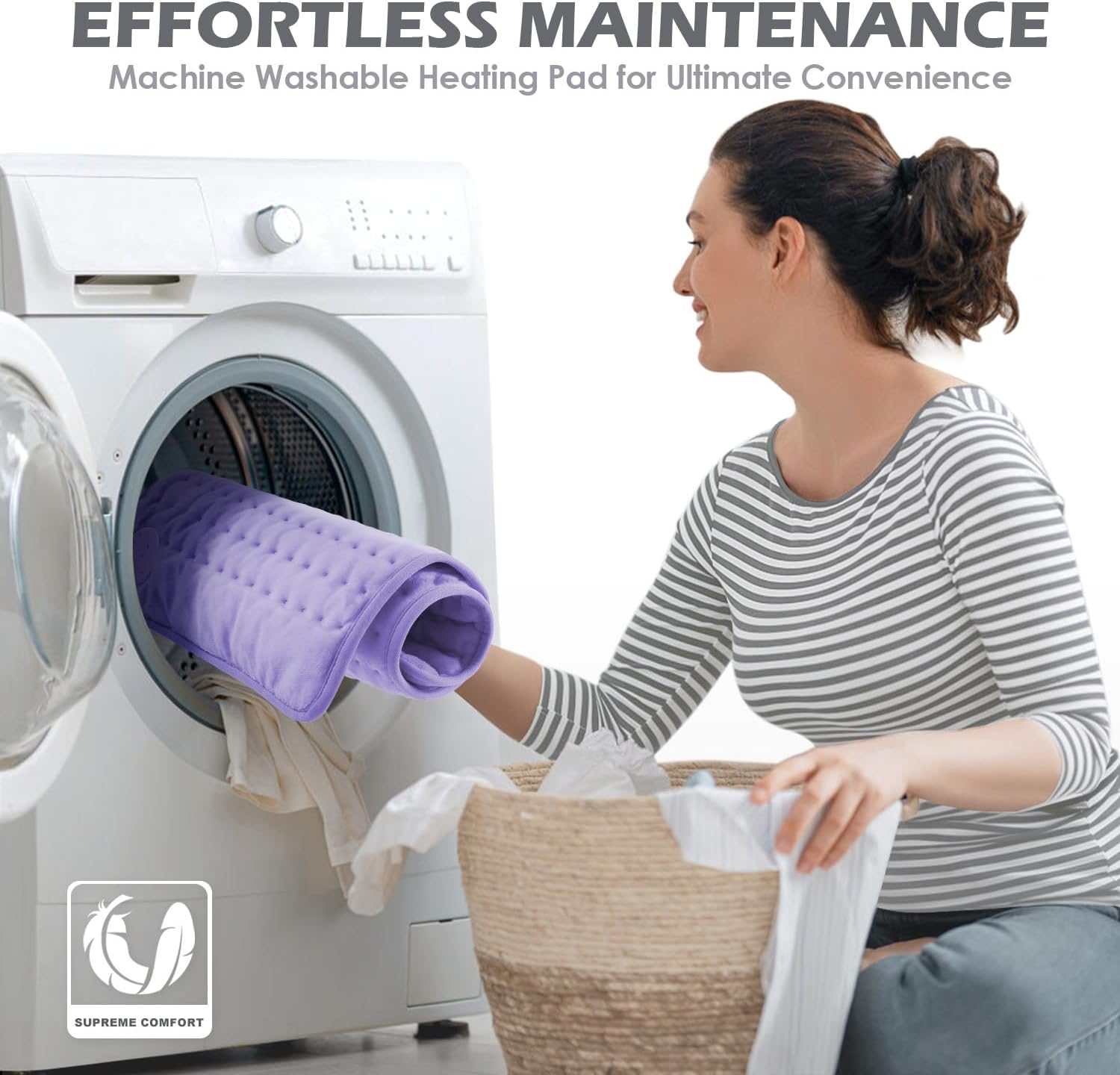 Heating Pad Gifts for Women, Mom - Heating Pad for Back Pain Relief, XL Electric Heating Pads for Period Cramps,Auto Shut Off & 6 Heat Settings - Gifts for Christmas,Birthday,Mothers Day,Valentine Day - Image 4