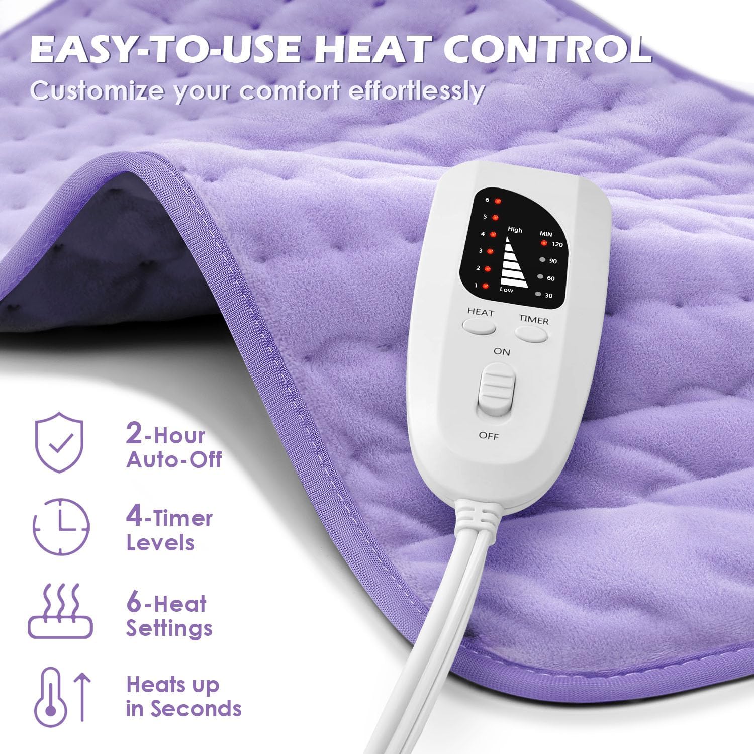 Heating Pad Gifts for Women, Mom - Heating Pad for Back Pain Relief, XL Electric Heating Pads for Period Cramps,Auto Shut Off & 6 Heat Settings - Gifts for Christmas,Birthday,Mothers Day,Valentine Day - Image 2