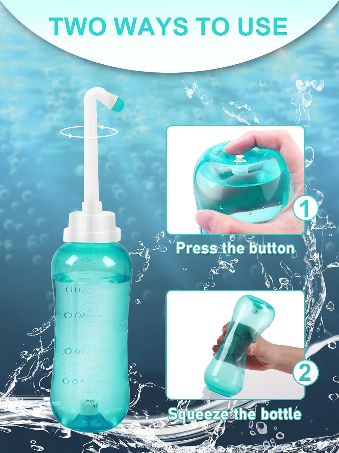 Peri Bottle for Postpartum & Perineal Care,Portable Travel Bidet for Personal Hygiene Cleaning,16.9 OZ (1Green) - Image 7