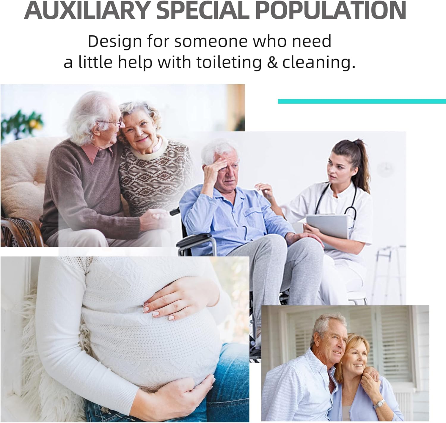 Toilet Aids Tools,Long Reach Comfort Wipe,Extends Your Reach Over 15" Grips Toilet Paper or Pre-Moistened Wipes - Image 7