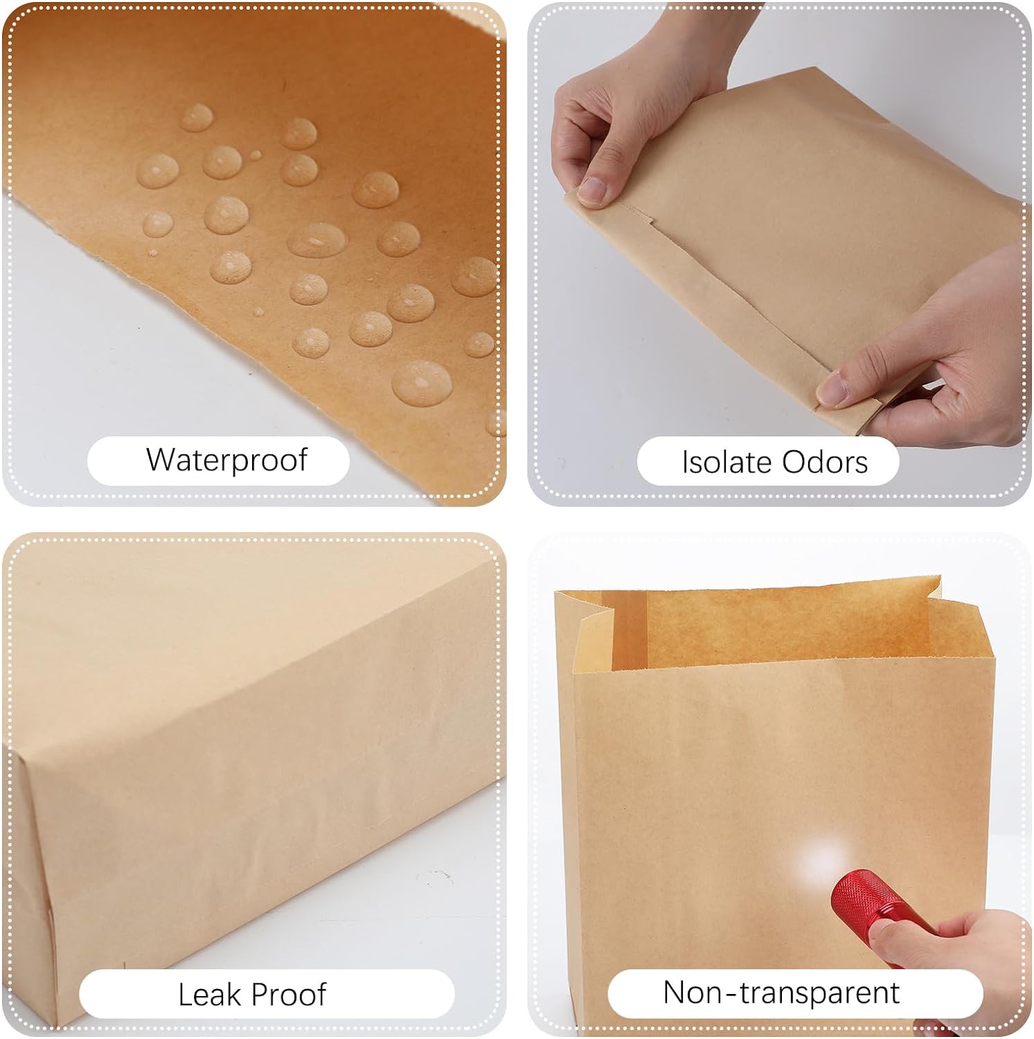 500 Pcs Waxed Sanitary Napkin Disposal Bags 7.5'' x 10'' x 3.5'' Kraft Feminine Hygiene Liner Bag Paper Bags for Commercial Business Personal Restroom Bathroom Janitorial Dispenser - Image 3