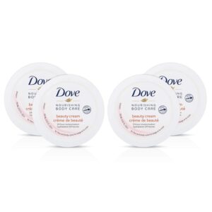 Dove Nourishing Body Care, Face, Hand, and Body Beauty Cream for Normal to Dry Skin Lotion for Women with 24-Hour Moisturization, 4-Pack, 2.53 Oz Each Jar