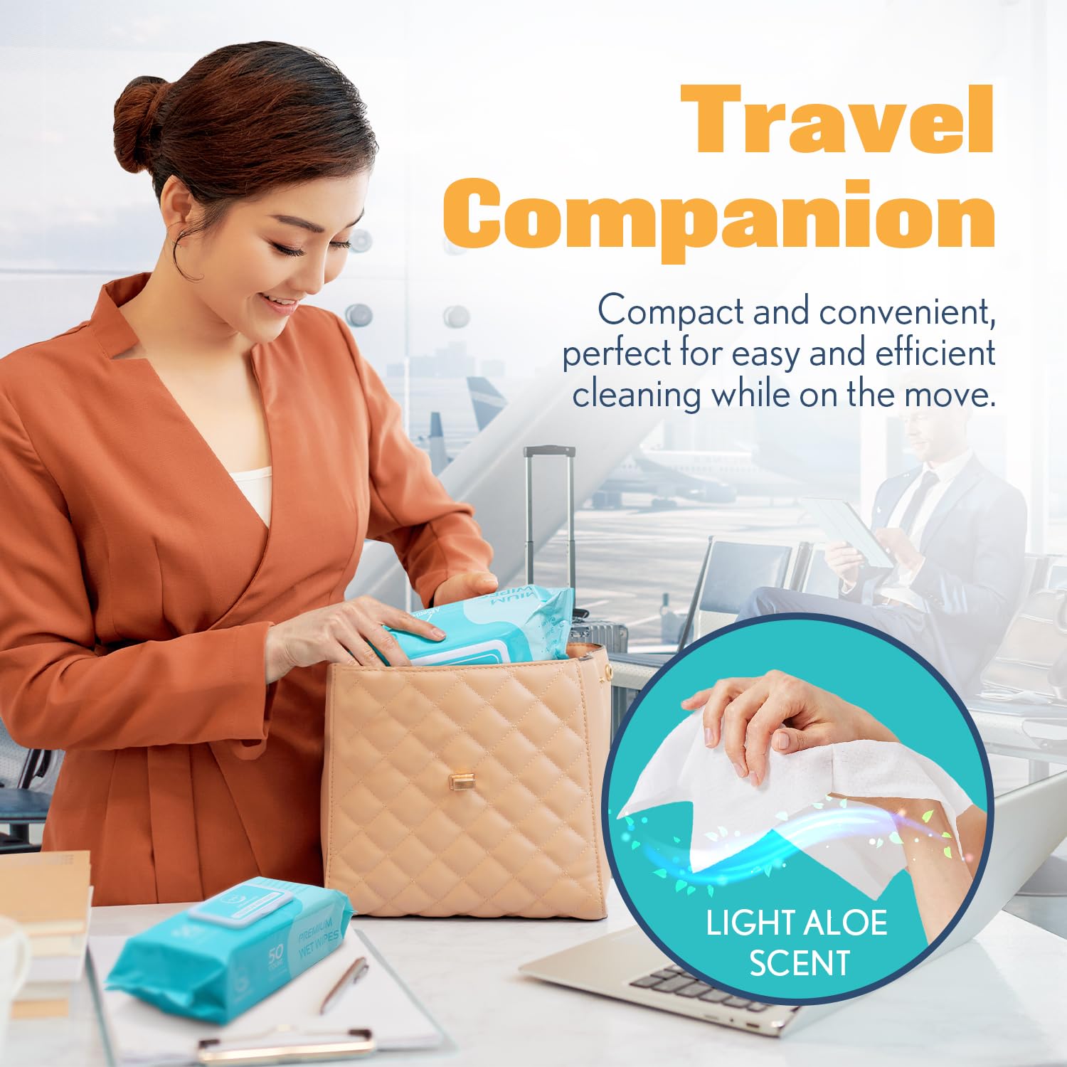 XL Body Wipes for Adults - 8" x 12" (200 count) | Adult Wipes for Eldery, Shower Wipes for Adults Bathing No Rinse, Aloe Vera, Vitamin E - Image 6