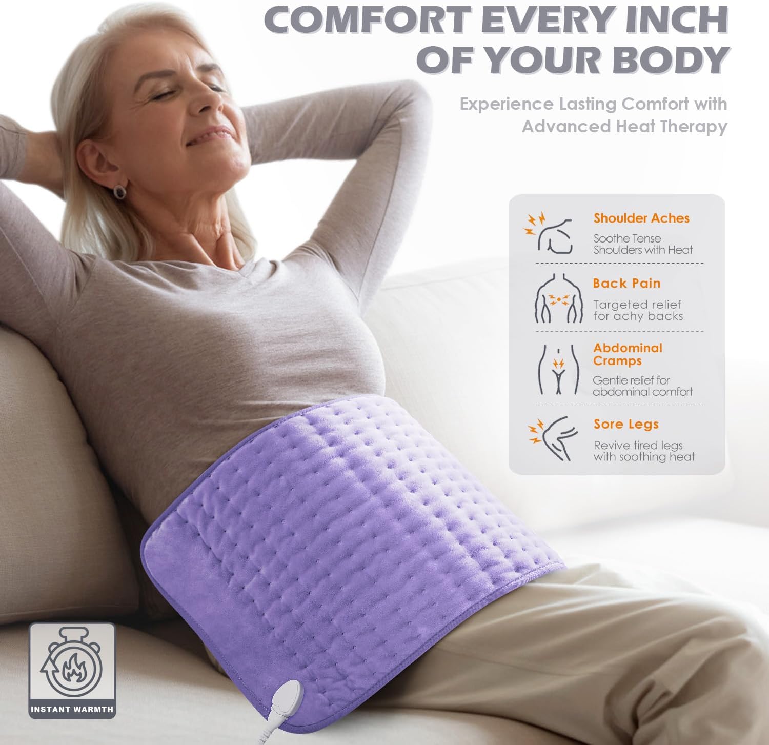 Heating Pad Gifts for Women, Mom - Heating Pad for Back Pain Relief, XL Electric Heating Pads for Period Cramps,Auto Shut Off & 6 Heat Settings - Gifts for Christmas,Birthday,Mothers Day,Valentine Day - Image 3