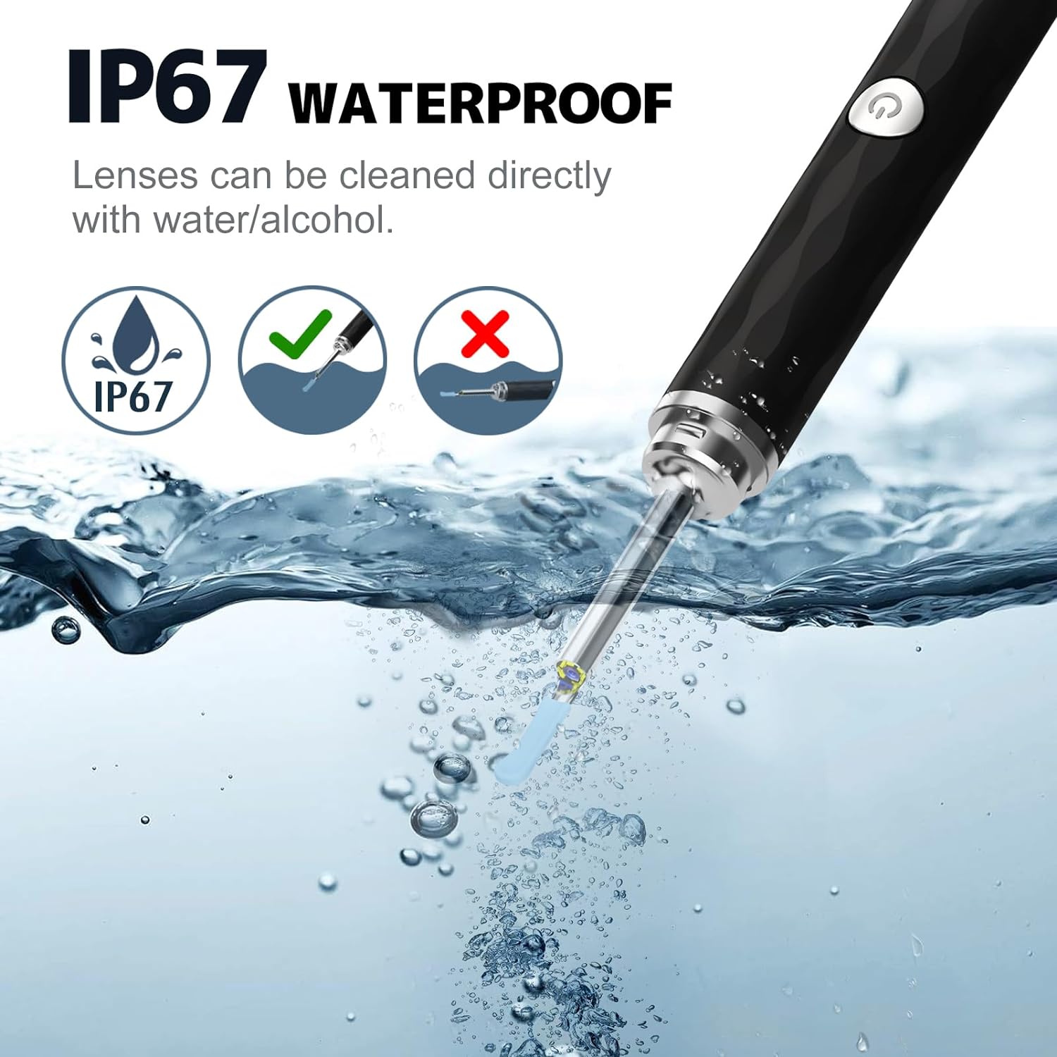 Ear Wax Removal, Ear Cleaner with Camera and Light, Ear Wax Removal Kit with 1296P Otoscope, Ear Cleaning Tool with 6 Ear Spoon, Ear Camera for iPhone & Android Phones,Black - Image 4