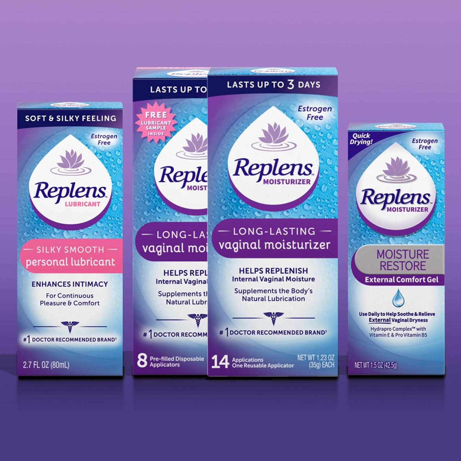 Replens Long-Lasting Vaginal Moisturizer, 8ct with single-use applicator - Image 5