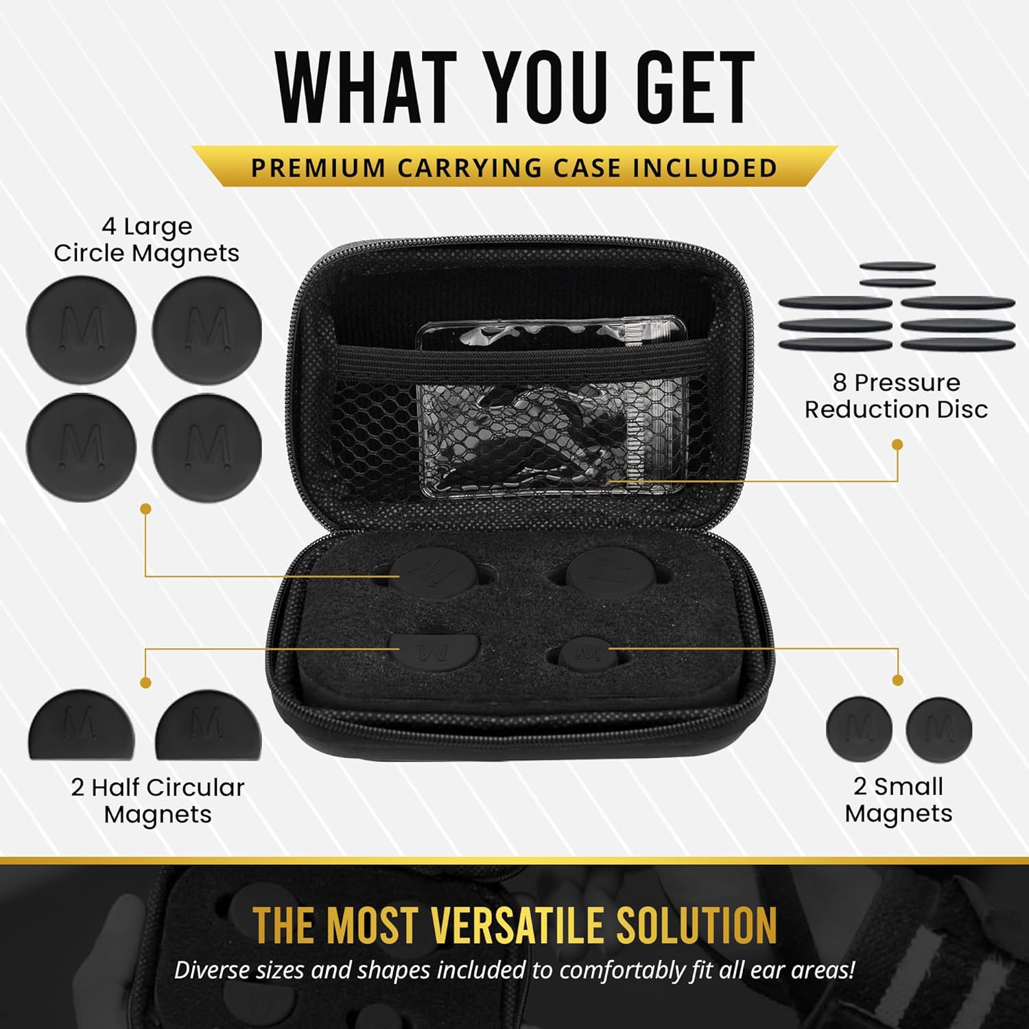 MagnetRX® Cauliflower Ear Magnets – 8 Multi-Size Magnets & Spacers Included with Case – Compression Ear Magnets for Cauliflower Ear Draining Kit – Treatment & Prevention for BJJ, Wrestling, MMA - Image 2