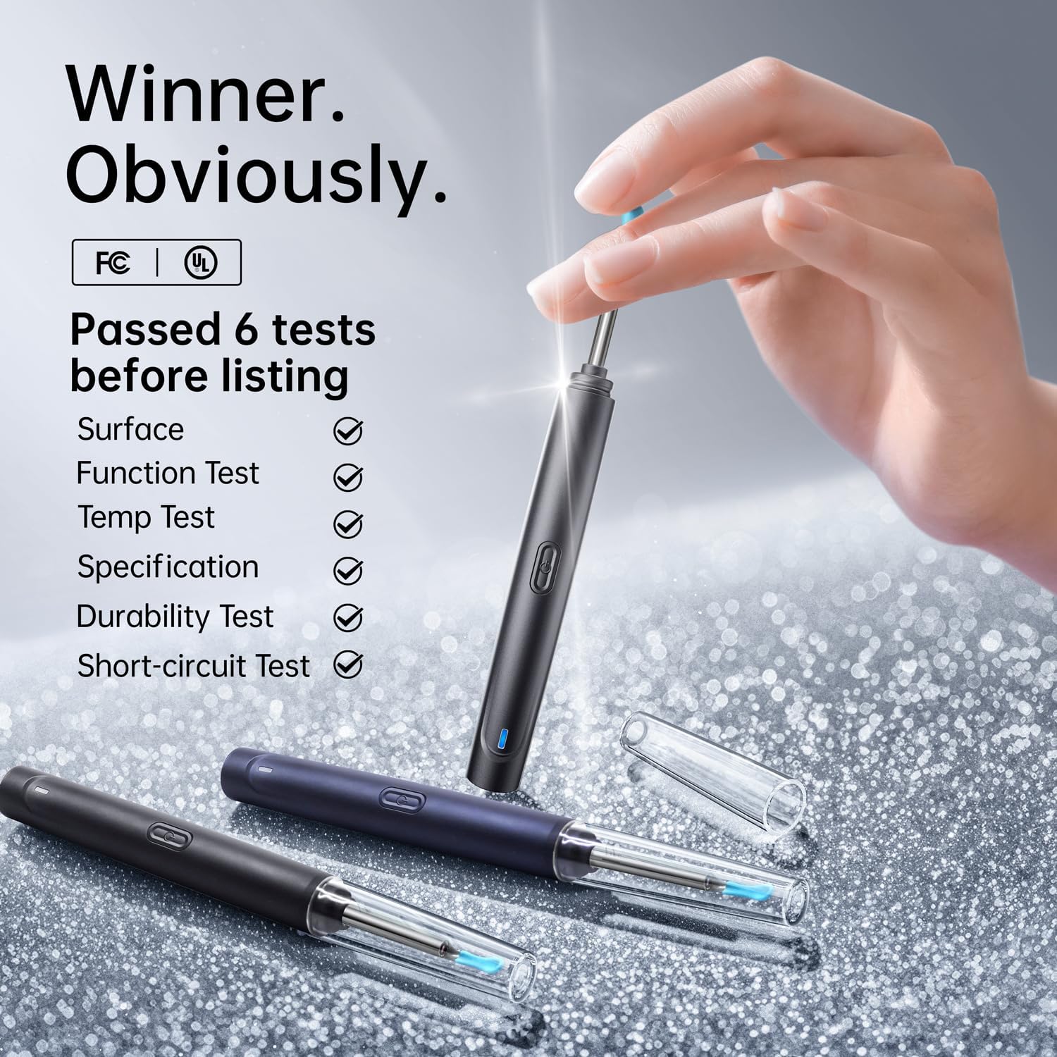 Ear Wax Removal Tool, Ear Cleaner with Camera, 1296P HD Camera and 6 LED Lights, Ear Cleaning kit with 10 Ear Pick Tips, Ear Wax Removal Kit for iOS and Android (Black) - Image 9