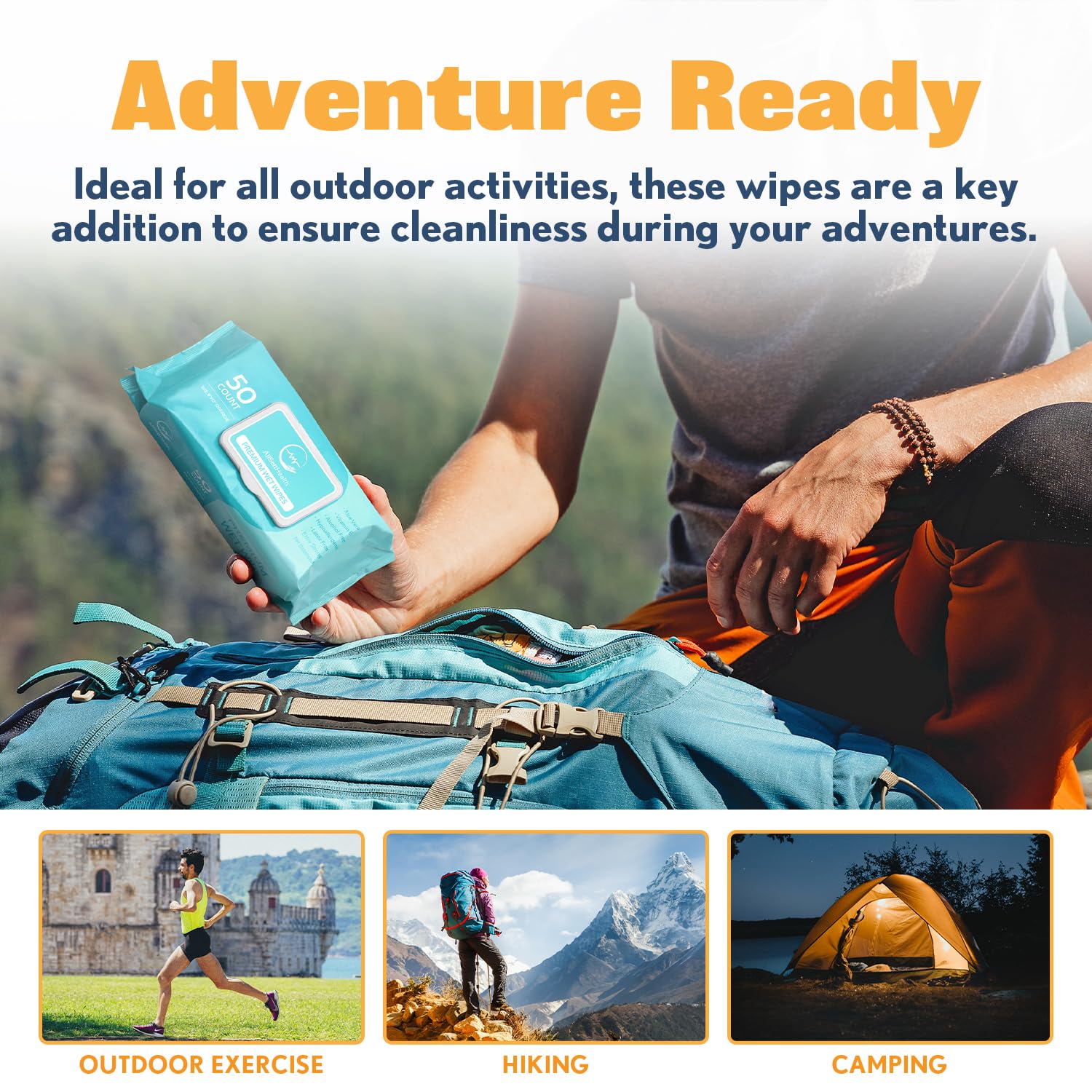 XL Body Wipes for Adults - 8" x 12" (200 count) | Adult Wipes for Eldery, Shower Wipes for Adults Bathing No Rinse, Aloe Vera, Vitamin E - Image 5