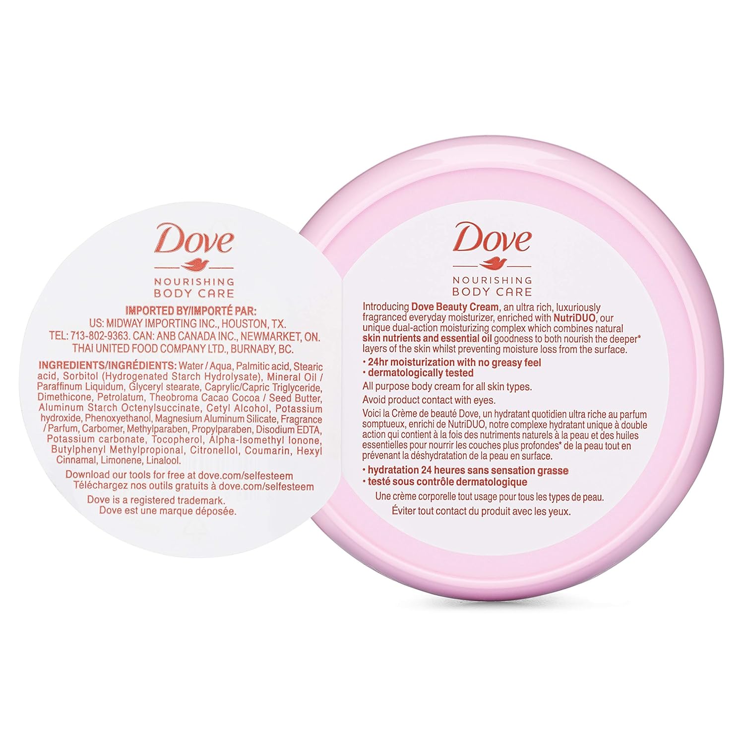 Dove Nourishing Body Care, Face, Hand, and Body Beauty Cream for Normal to Dry Skin Lotion for Women with 24-Hour Moisturization, 4-Pack, 2.53 Oz Each Jar - Image 4