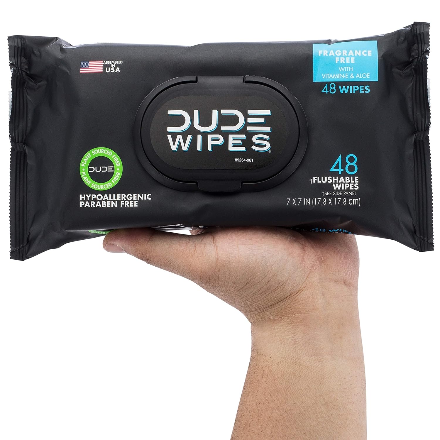 DUDE Wipes - Flushable Wipes - 3 Pack, 144 Wipes - Unscented Extra-Large Adult Wet Wipes - Vitamin-E & Aloe - Septic and Sewer Safe - Image 7